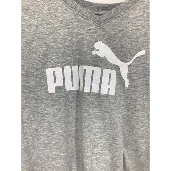 Puma Girl’s Heathered Gray Tie Waist Graphic T-Shirt Kid’s Youth Large 12-14 - Picture 6 of 8